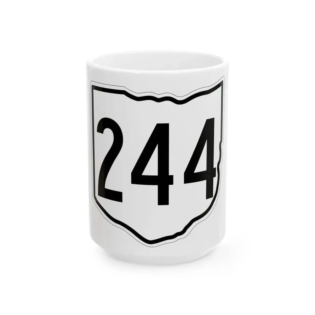 OH-244 1960 (Ohio) (Road Sign) White Coffee Mug 15oz - Go Mug Yourself