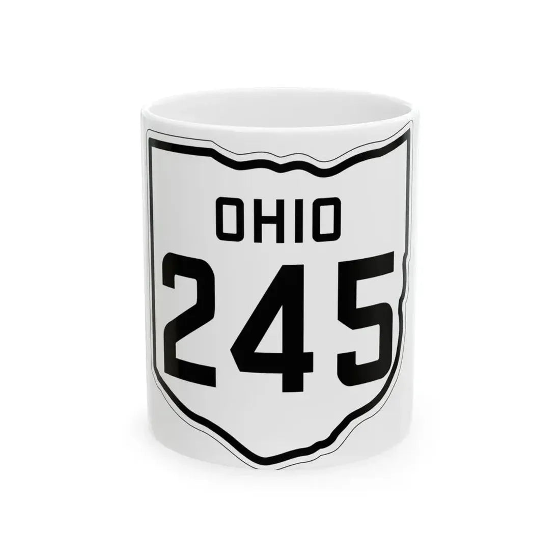 OH-245 1927 (Ohio) (Road Sign) White Coffee Mug 11oz - Go Mug Yourself