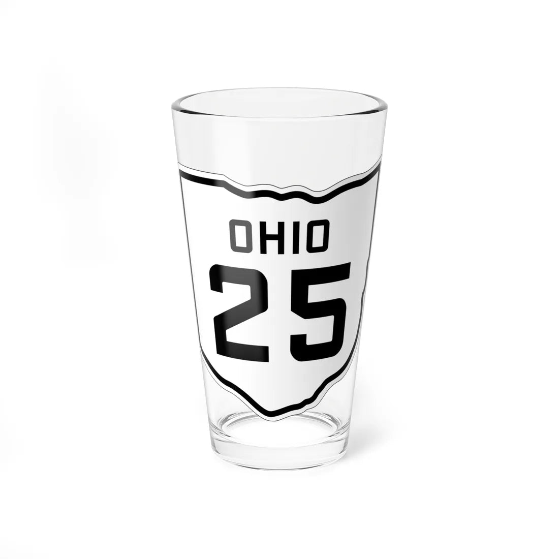 OH-25 1927 (Ohio) (Road Sign) Pint Glss 16oz 16oz - Go Mug Yourself