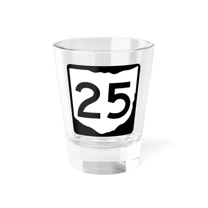 OH-25 (Ohio) (Road Sign) Shot Glass 1.5oz 1.5oz - Go Mug Yourself