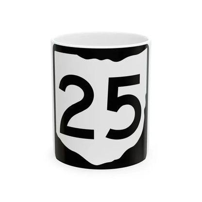 OH-25 (Ohio) (Road Sign) White Coffee Mug 11oz - Go Mug Yourself
