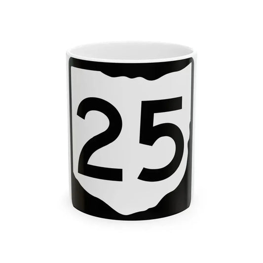 OH-25 (Ohio) (Road Sign) White Coffee Mug 11oz - Go Mug Yourself