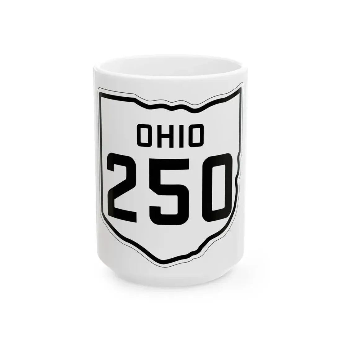 OH-250 1927 (Ohio) (Road Sign) White Coffee Mug 15oz - Go Mug Yourself