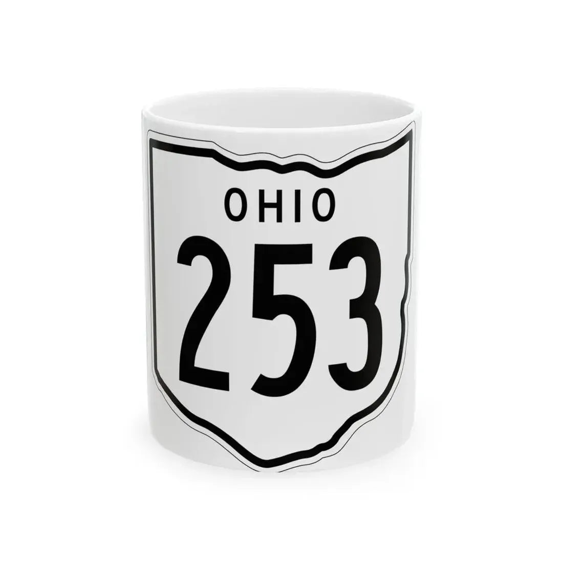 OH-253 1948 (Ohio) (Road Sign) White Coffee Mug 11oz - Go Mug Yourself