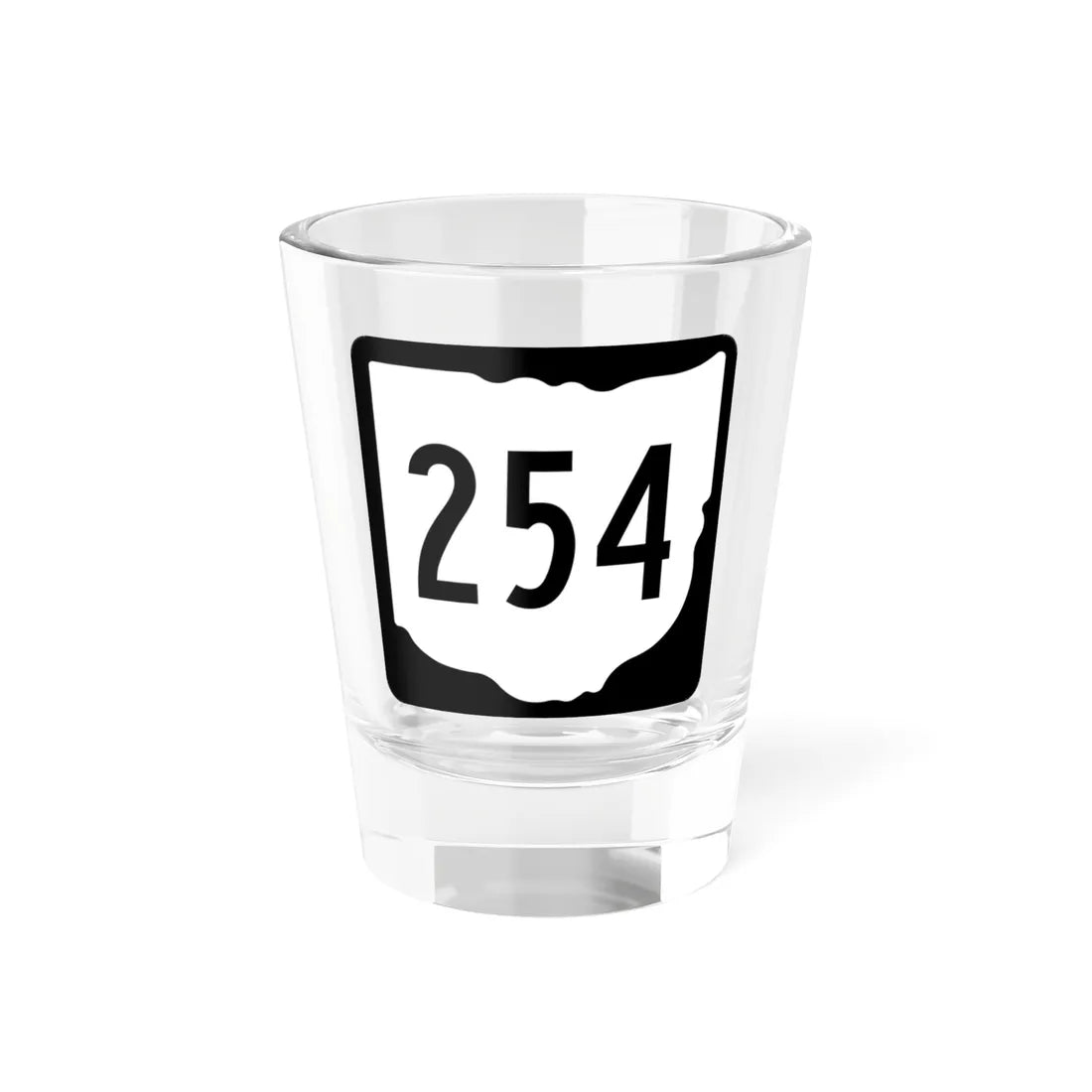 OH-254 1967 (Ohio) (Road Sign) Shot Glass 1.5oz 1.5oz - Go Mug Yourself