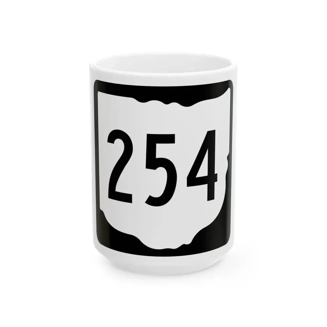 OH-254 1967 (Ohio) (Road Sign) White Coffee Mug 15oz - Go Mug Yourself