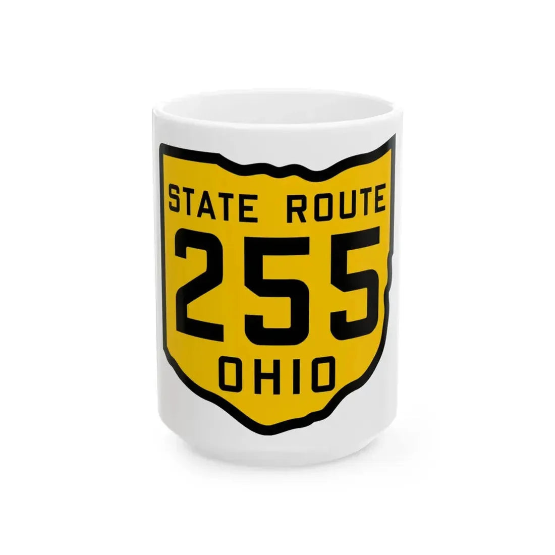 OH-255 1920 (Ohio) (Road Sign) White Coffee Mug 15oz - Go Mug Yourself