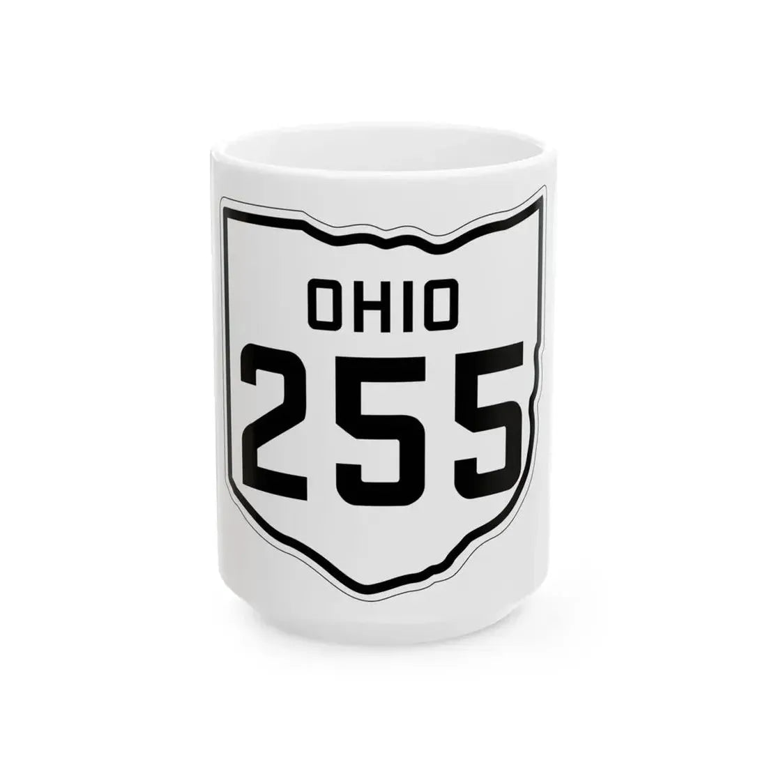 OH-255 1927 (Ohio) (Road Sign) White Coffee Mug 15oz - Go Mug Yourself