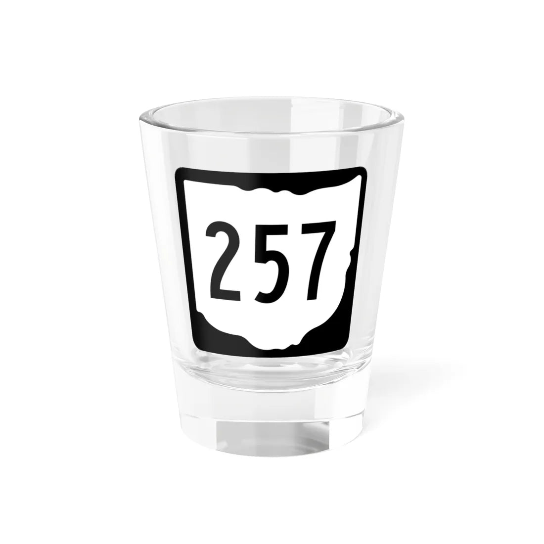 OH-257 1967 (Ohio) (Road Sign) Shot Glass 1.5oz 1.5oz - Go Mug Yourself