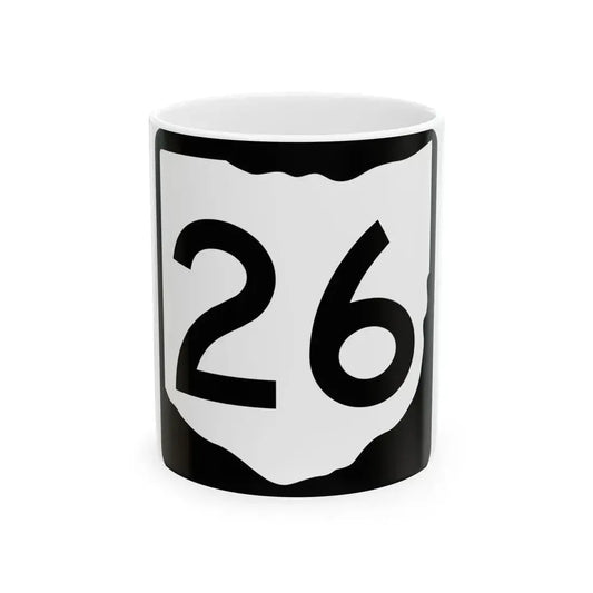 OH-26 (Ohio) (Road Sign) White Coffee Mug 11oz - Go Mug Yourself