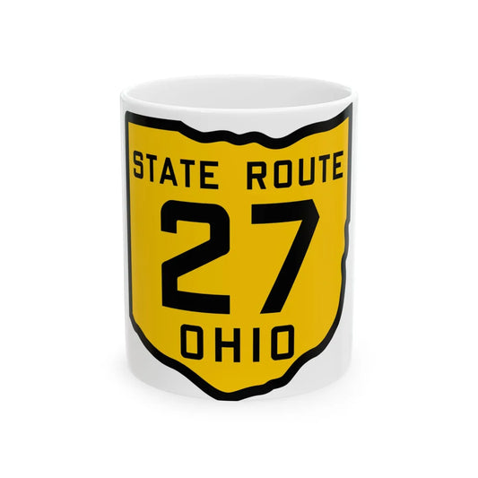 OH-27 1920 (Ohio) (Road Sign) White Coffee Mug 11oz - Go Mug Yourself