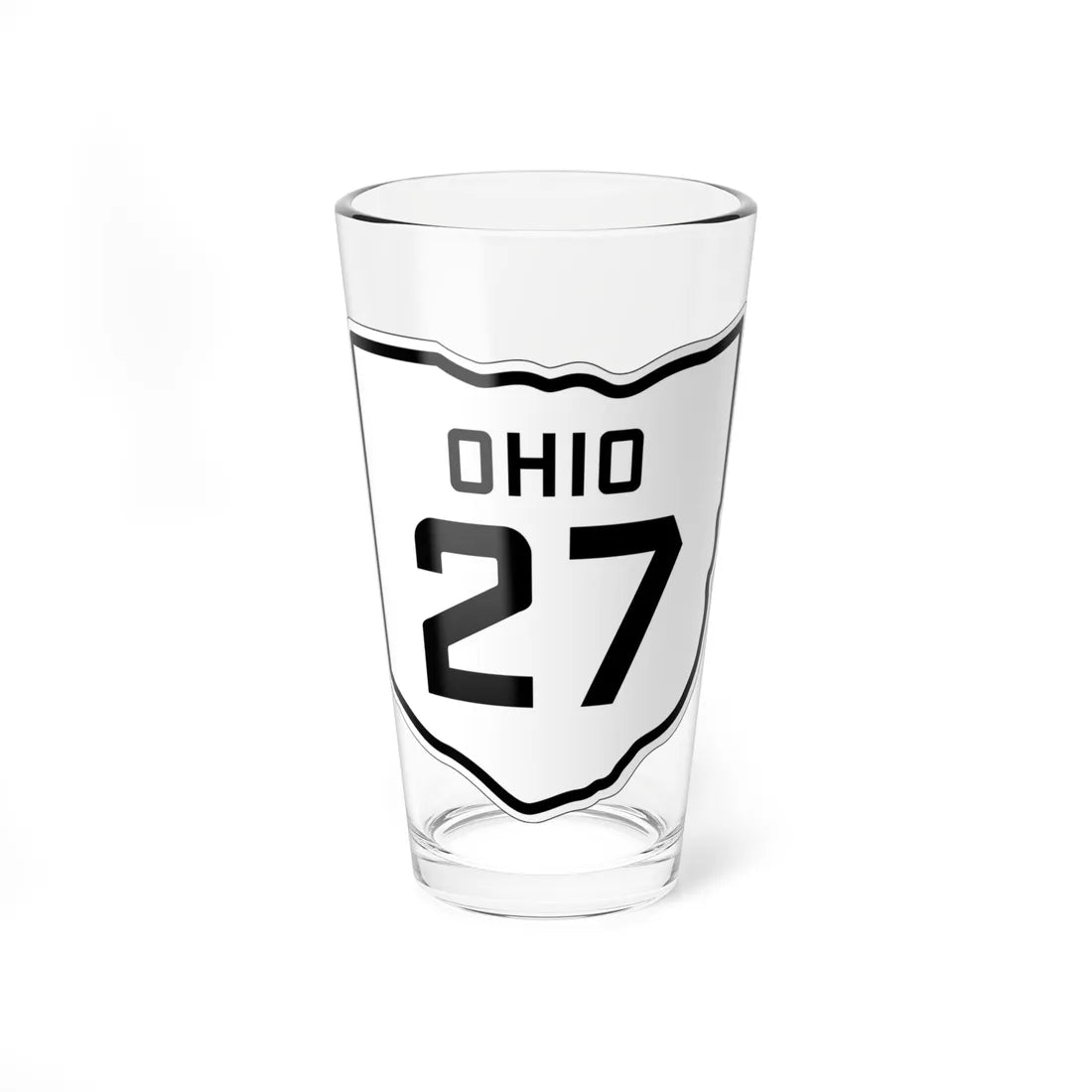 OH-27 1927 (Ohio) (Road Sign) Pint Glss 16oz 16oz - Go Mug Yourself