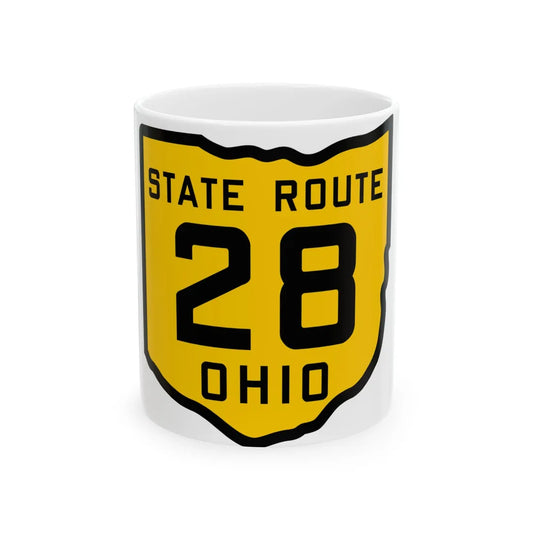 OH-28 1920 (Ohio) (Road Sign) White Coffee Mug 11oz - Go Mug Yourself