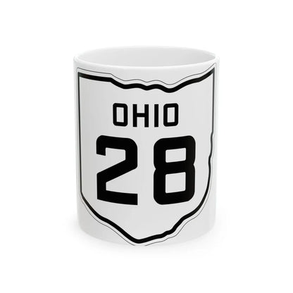 OH-28 1927 (Ohio) (Road Sign) White Coffee Mug 11oz - Go Mug Yourself