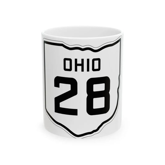 OH-28 1927 (Ohio) (Road Sign) White Coffee Mug 11oz - Go Mug Yourself