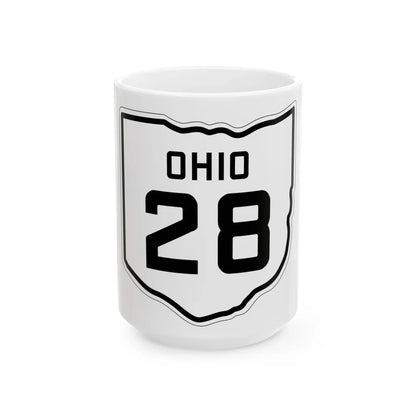 OH-28 1927 (Ohio) (Road Sign) White Coffee Mug 15oz - Go Mug Yourself