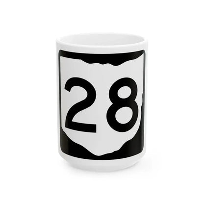 OH-28 (Ohio) (Road Sign) White Coffee Mug 15oz - Go Mug Yourself