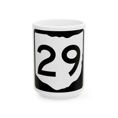 OH-29 (Ohio) (Road Sign) White Coffee Mug 15oz - Go Mug Yourself