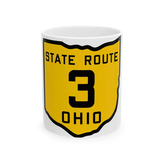 OH-3 1920 (Ohio) (Road Sign) White Coffee Mug 11oz - Go Mug Yourself