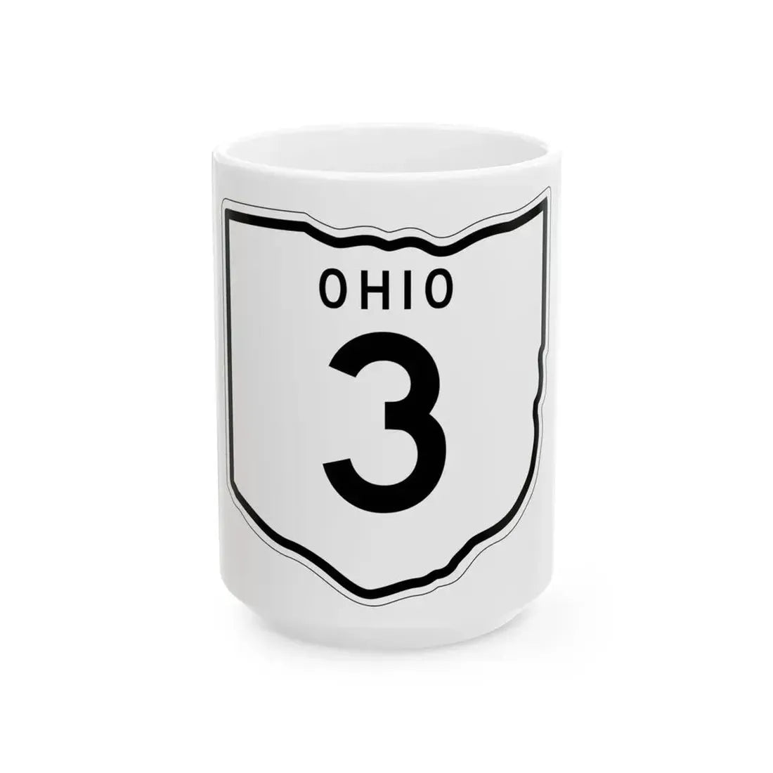 OH-3 1948 (Ohio) (Road Sign) White Coffee Mug 15oz - Go Mug Yourself