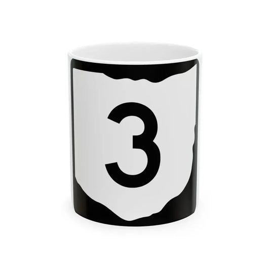 OH-3 (Ohio) (Road Sign) White Coffee Mug 11oz - Go Mug Yourself