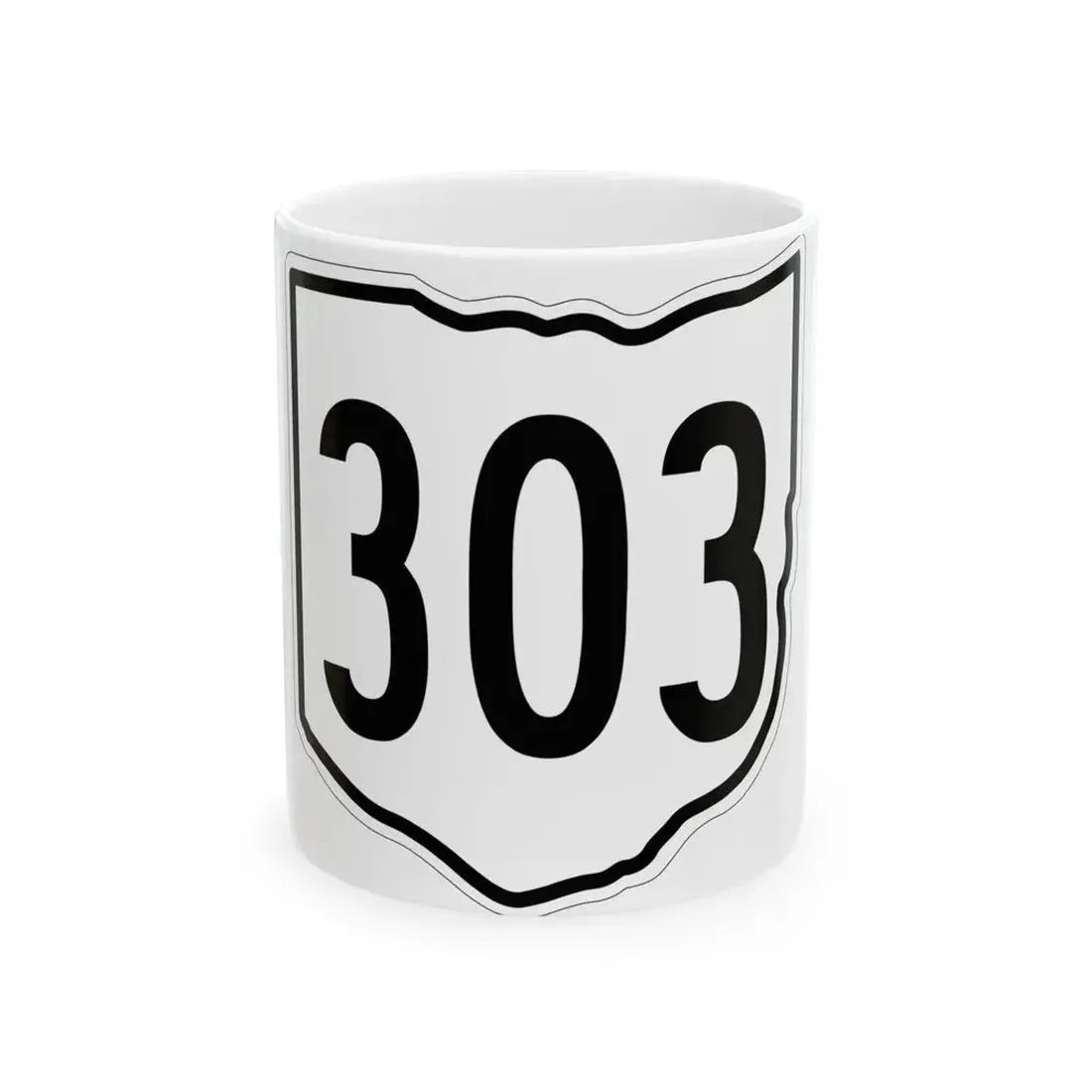 OH-303 1960 (Ohio) (Road Sign) White Coffee Mug 11oz - Go Mug Yourself