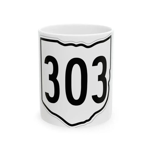 OH-303 1960 (Ohio) (Road Sign) White Coffee Mug 11oz - Go Mug Yourself