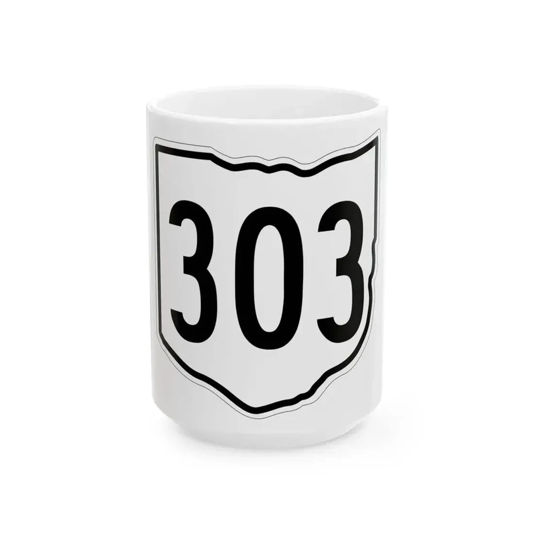OH-303 1960 (Ohio) (Road Sign) White Coffee Mug 15oz - Go Mug Yourself