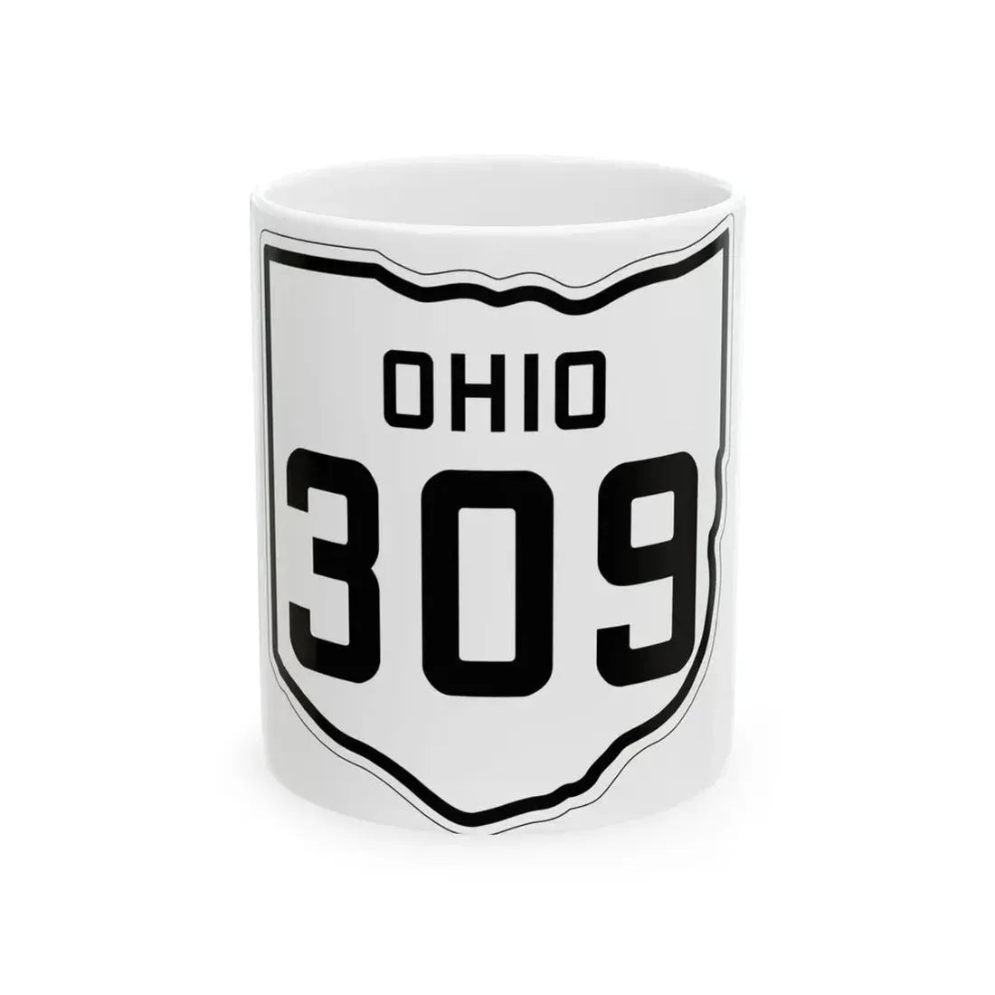 OH-309 1927 (Ohio) (Road Sign) White Coffee Mug 11oz - Go Mug Yourself