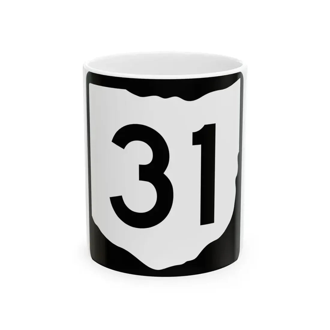 OH-31 (Ohio) (Road Sign) White Coffee Mug 11oz - Go Mug Yourself
