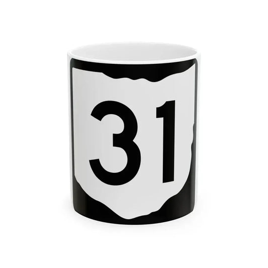 OH-31 (Ohio) (Road Sign) White Coffee Mug 11oz - Go Mug Yourself
