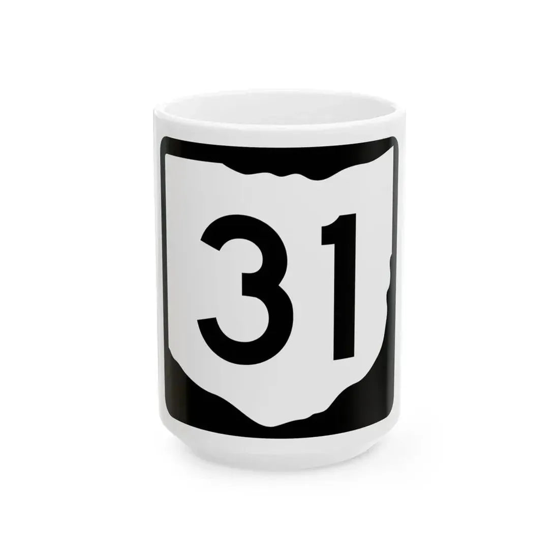 OH-31 (Ohio) (Road Sign) White Coffee Mug 15oz - Go Mug Yourself
