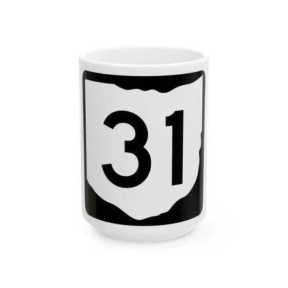 OH-31 (Ohio) (Road Sign) White Coffee Mug 15oz - Go Mug Yourself