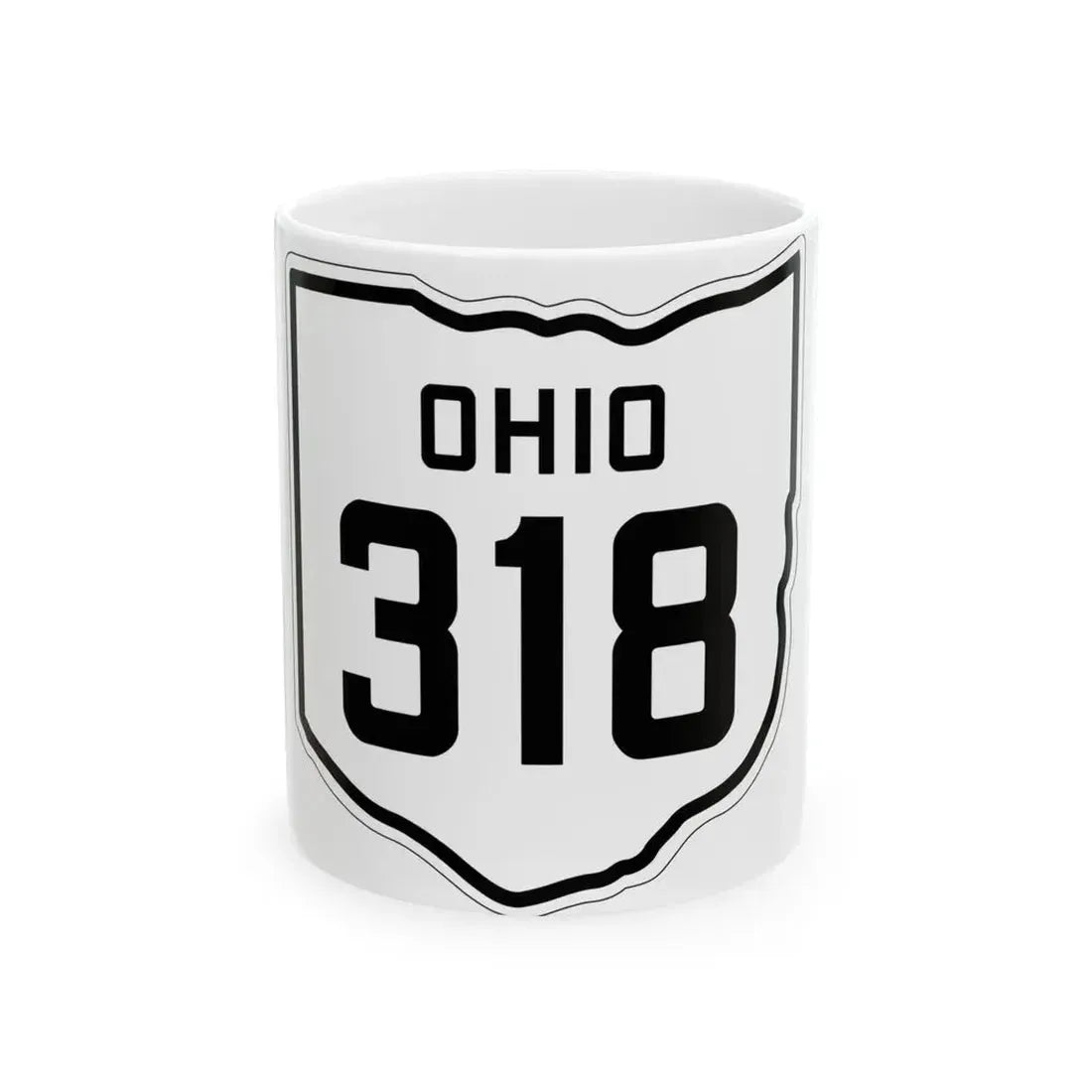 OH-318 1927 (Ohio) (Road Sign) White Coffee Mug 11oz - Go Mug Yourself