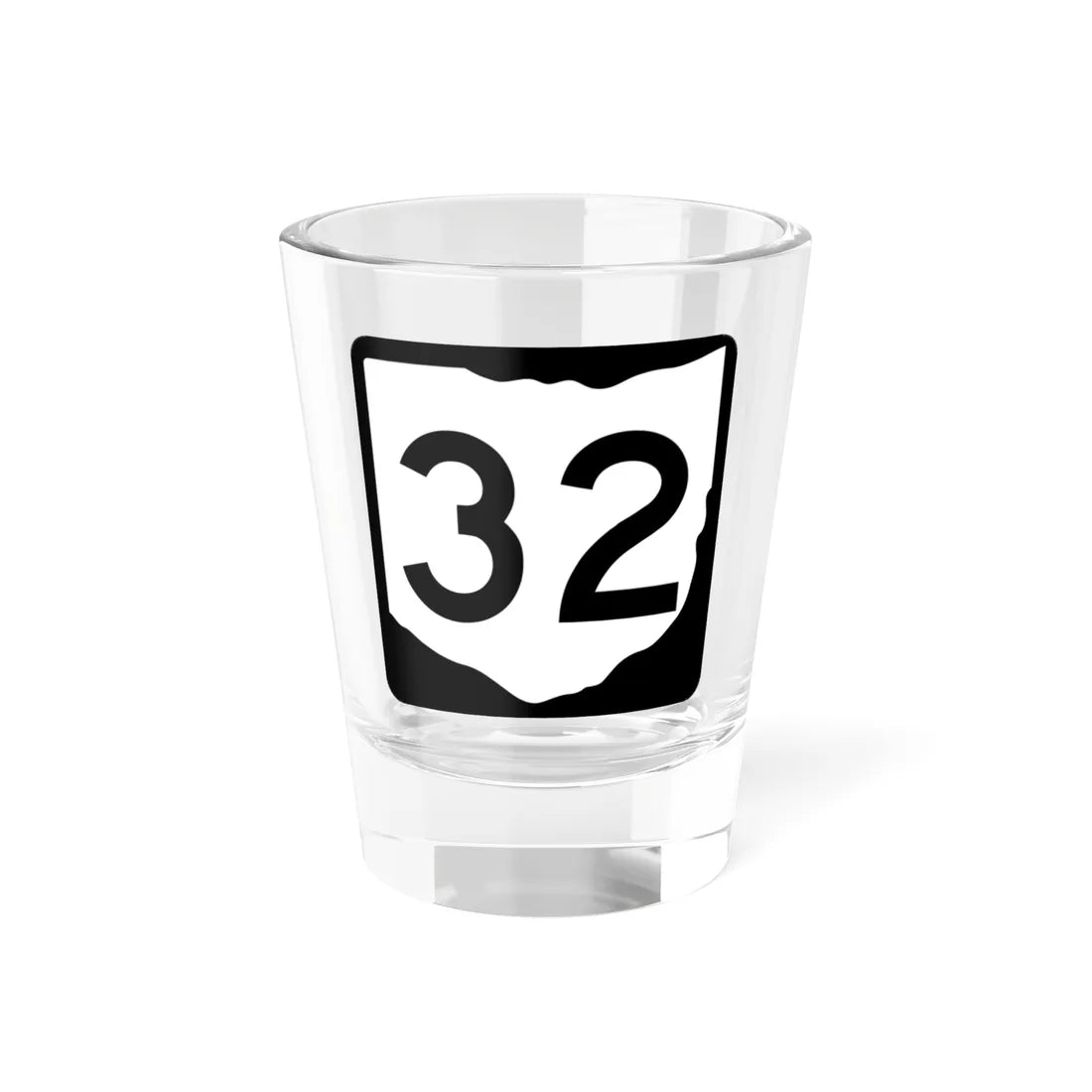 OH-32 (Ohio) (Road Sign) Shot Glass 1.5oz 1.5oz - Go Mug Yourself