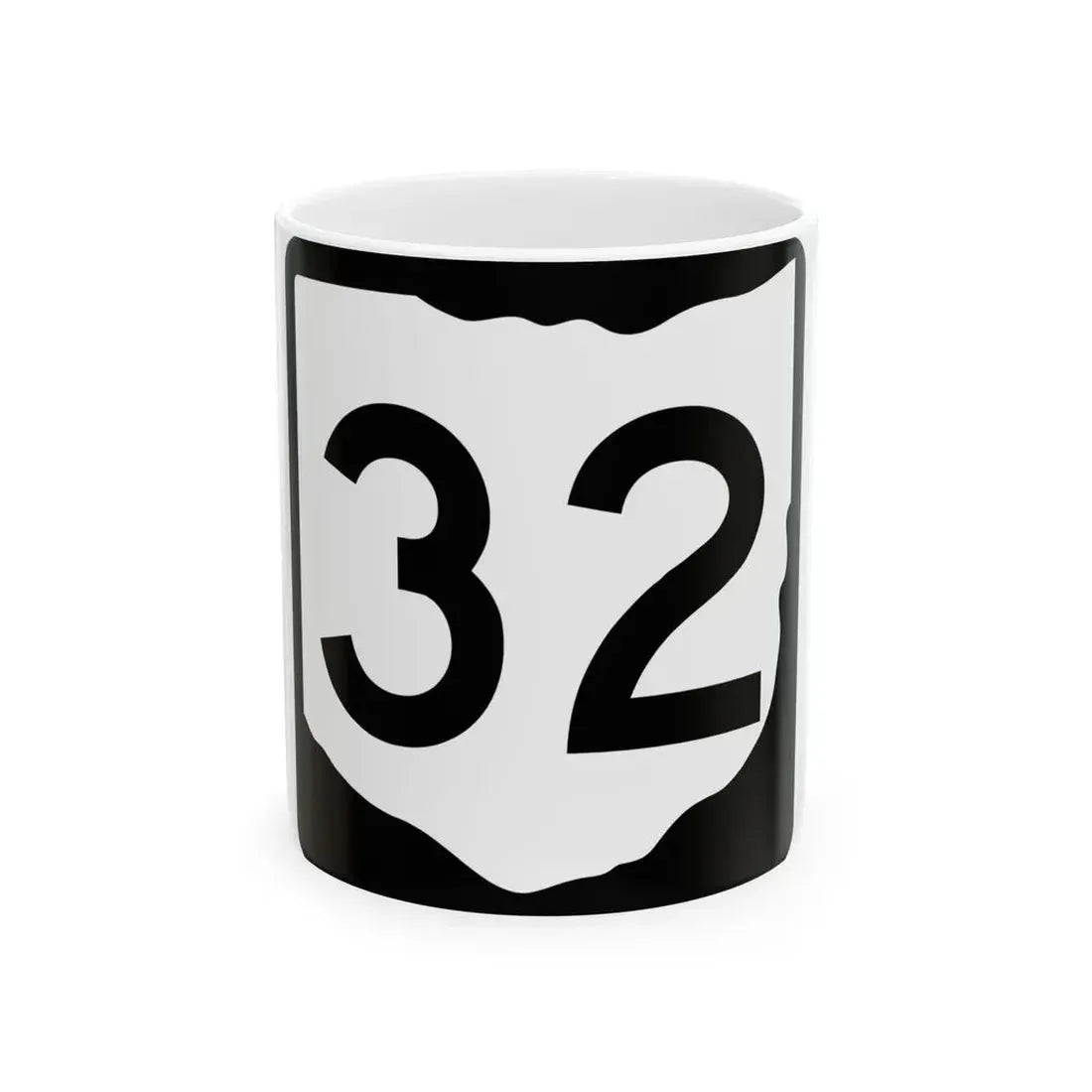 OH-32 (Ohio) (Road Sign) White Coffee Mug 11oz - Go Mug Yourself