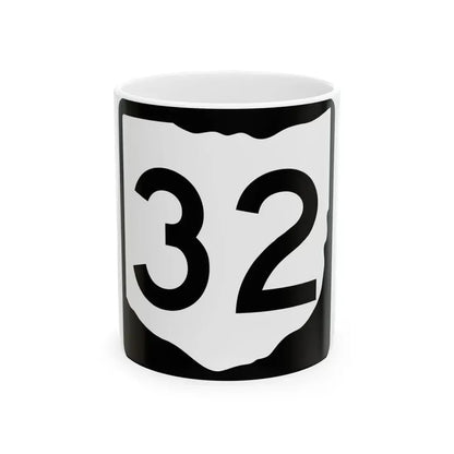 OH-32 (Ohio) (Road Sign) White Coffee Mug 11oz - Go Mug Yourself