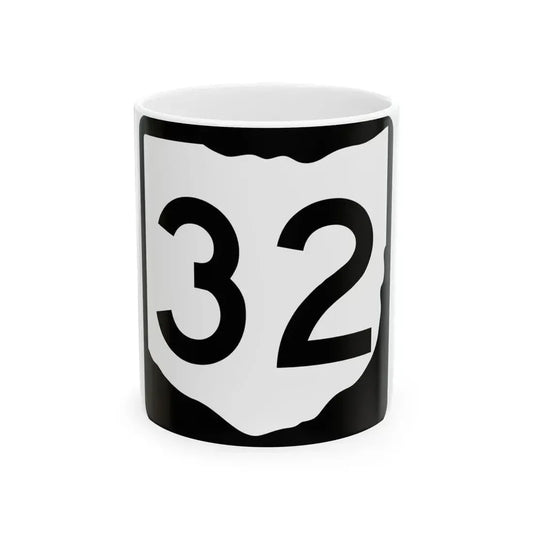 OH-32 (Ohio) (Road Sign) White Coffee Mug 11oz - Go Mug Yourself