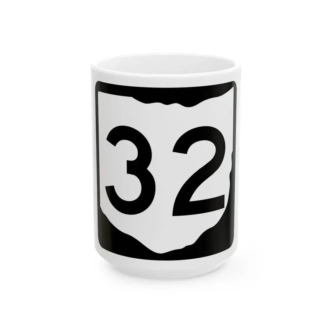 OH-32 (Ohio) (Road Sign) White Coffee Mug 15oz - Go Mug Yourself
