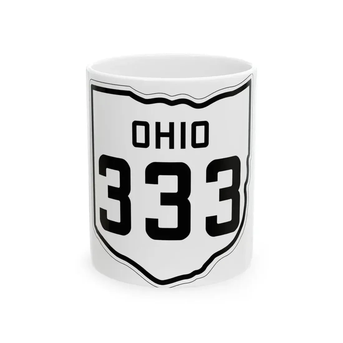 OH-333 1927 (Ohio) (Road Sign) White Coffee Mug 11oz - Go Mug Yourself