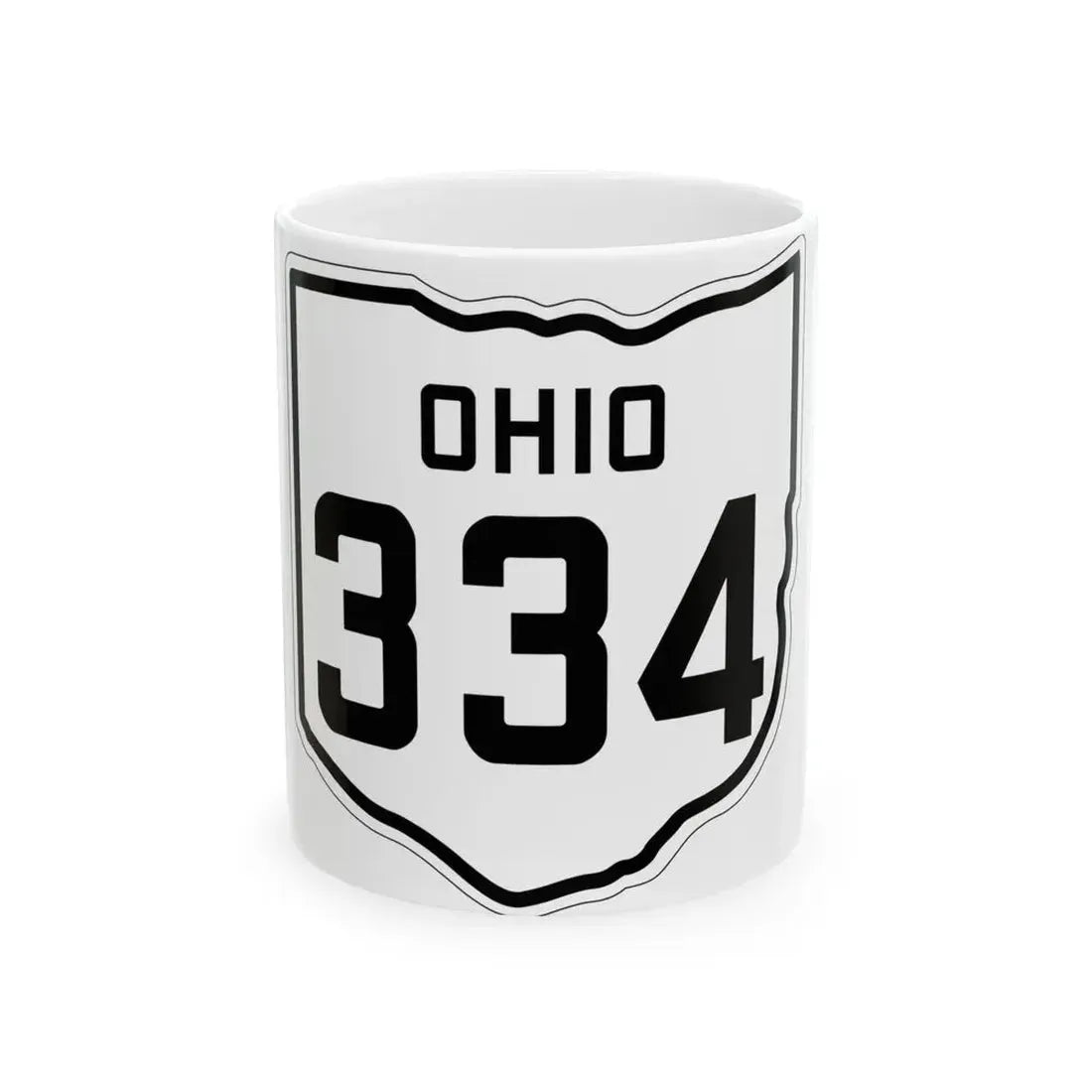 OH-334 1927 (Ohio) (Road Sign) White Coffee Mug 11oz - Go Mug Yourself
