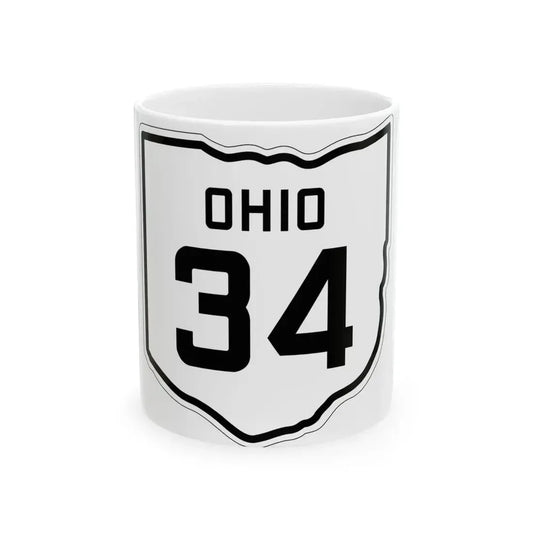 OH-34 1927 (Ohio) (Road Sign) White Coffee Mug 11oz - Go Mug Yourself