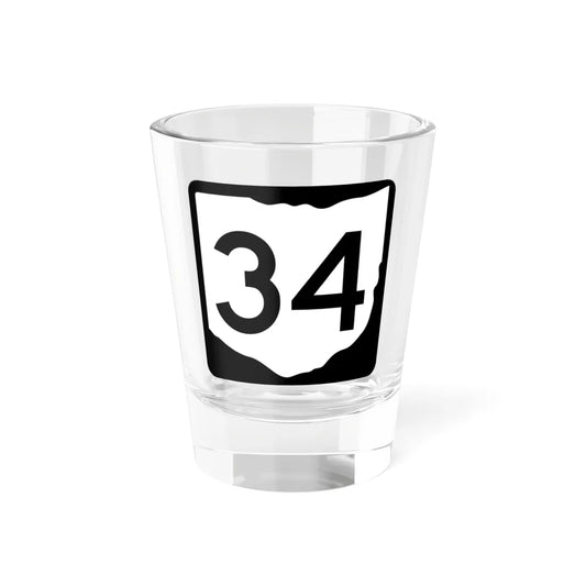 OH-34 (Ohio) (Road Sign) Shot Glass 1.5oz 1.5oz - Go Mug Yourself