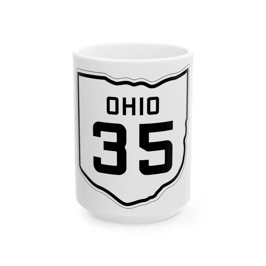 OH-35 1927 (Ohio) (Road Sign) White Coffee Mug 15oz - Go Mug Yourself