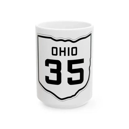OH-35 1927 (Ohio) (Road Sign) White Coffee Mug 15oz - Go Mug Yourself