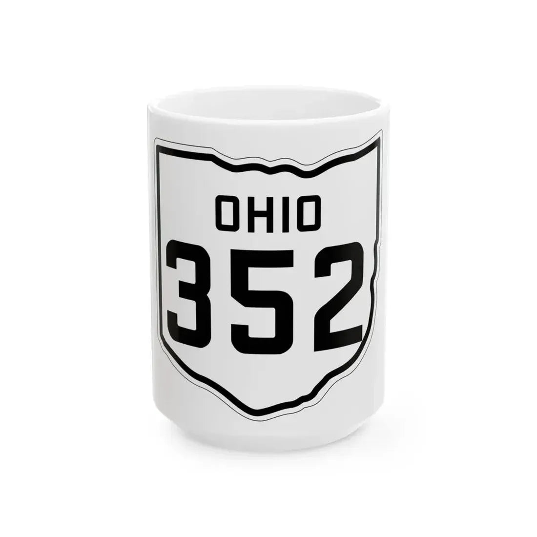 OH-352 1927 (Ohio) (Road Sign) White Coffee Mug 15oz - Go Mug Yourself