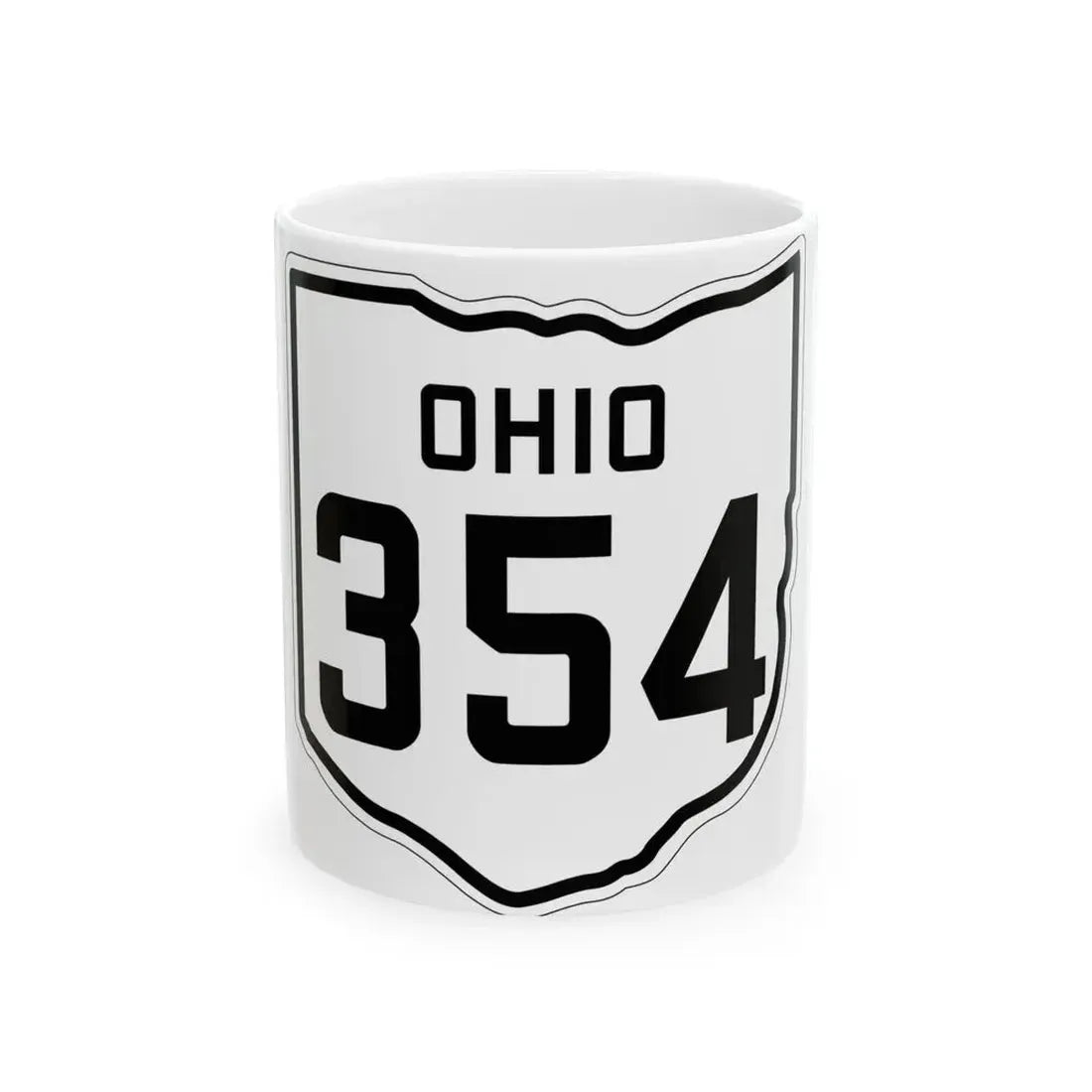OH-354 1927 (Ohio) (Road Sign) White Coffee Mug 11oz - Go Mug Yourself