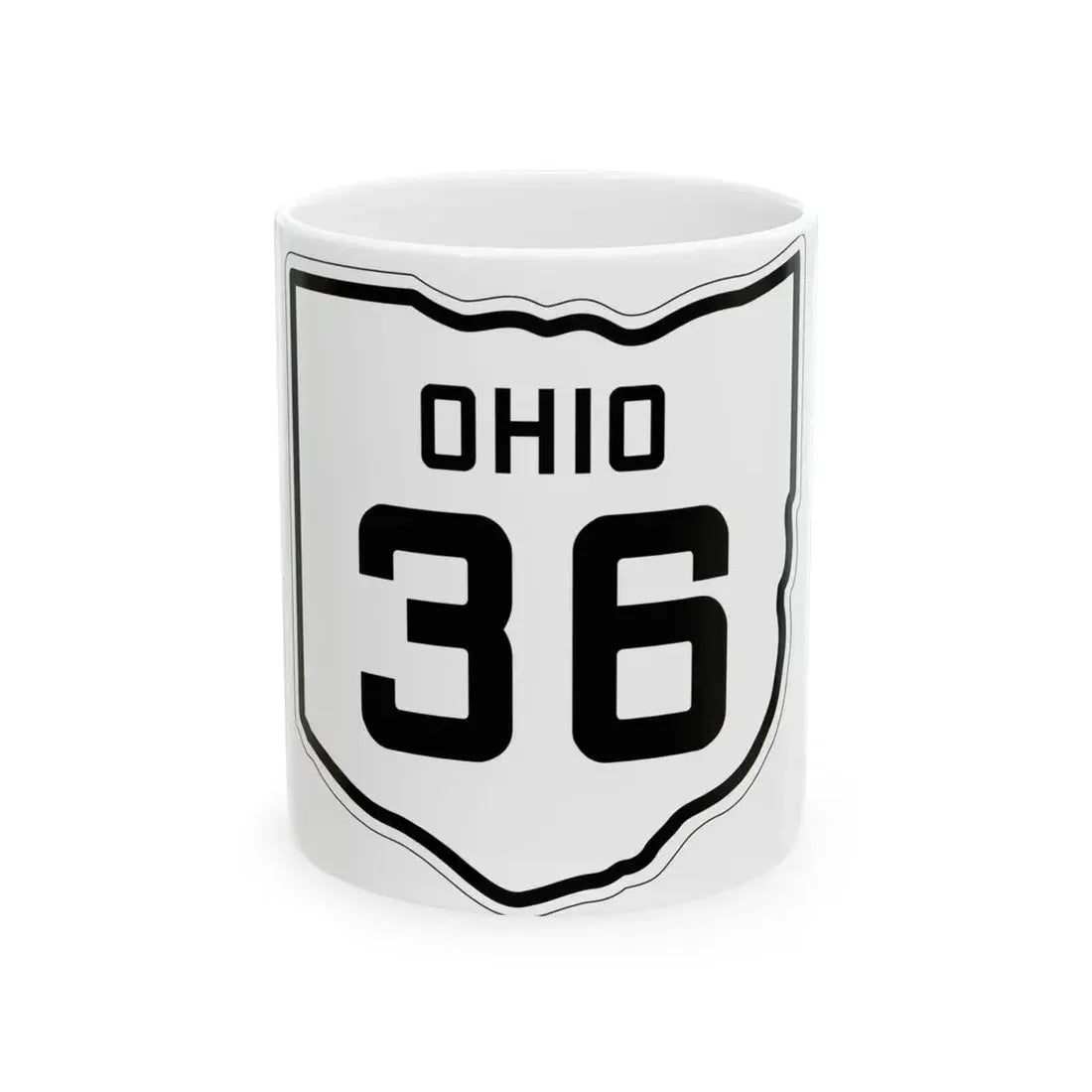 OH-36 1927 (Ohio) (Road Sign) White Coffee Mug 11oz - Go Mug Yourself