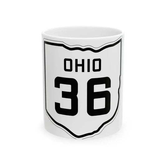 OH-36 1927 (Ohio) (Road Sign) White Coffee Mug 11oz - Go Mug Yourself