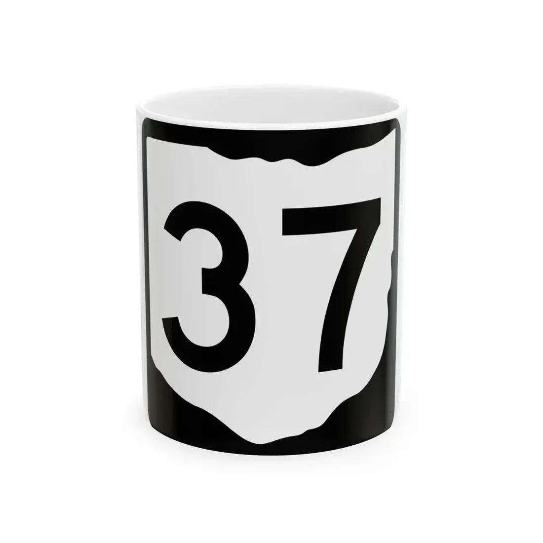 OH-37 (Ohio) (Road Sign) White Coffee Mug 11oz - Go Mug Yourself